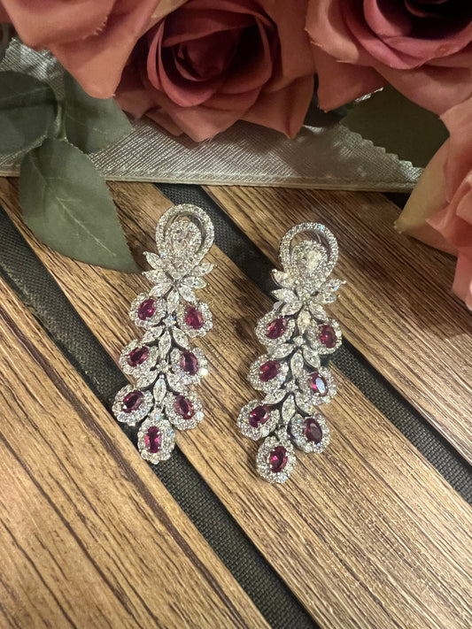 Ruby chandelier earrings