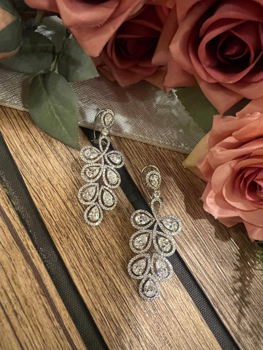 Pear drop chandelier earrings