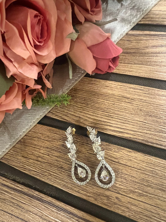 Pear drop long earrings