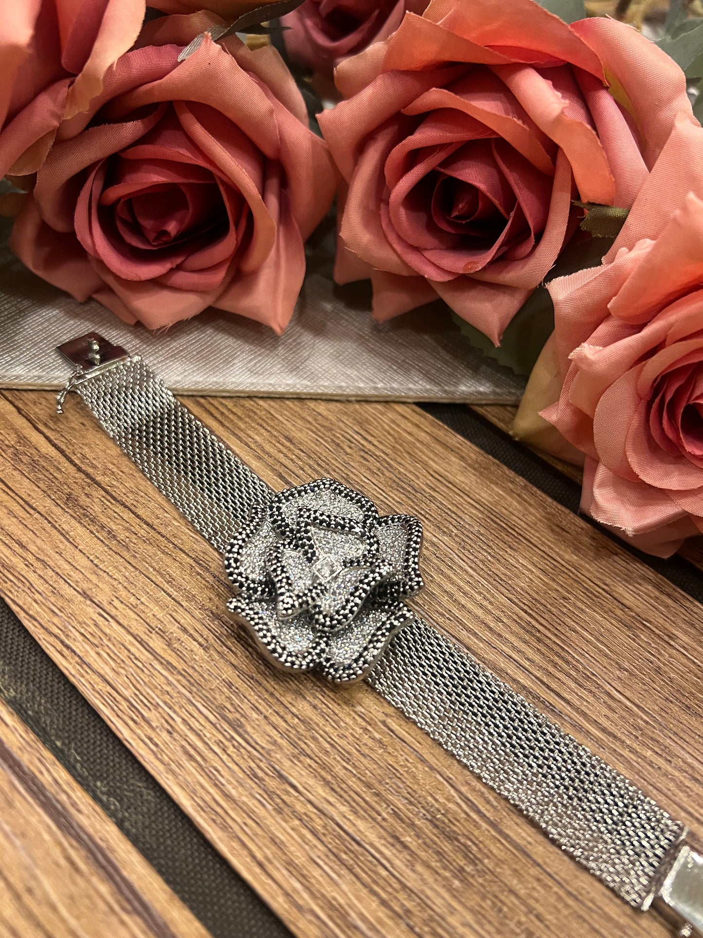 White and black Rose bracelet