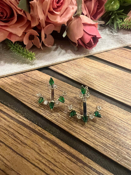 Adjustable emerald earrings