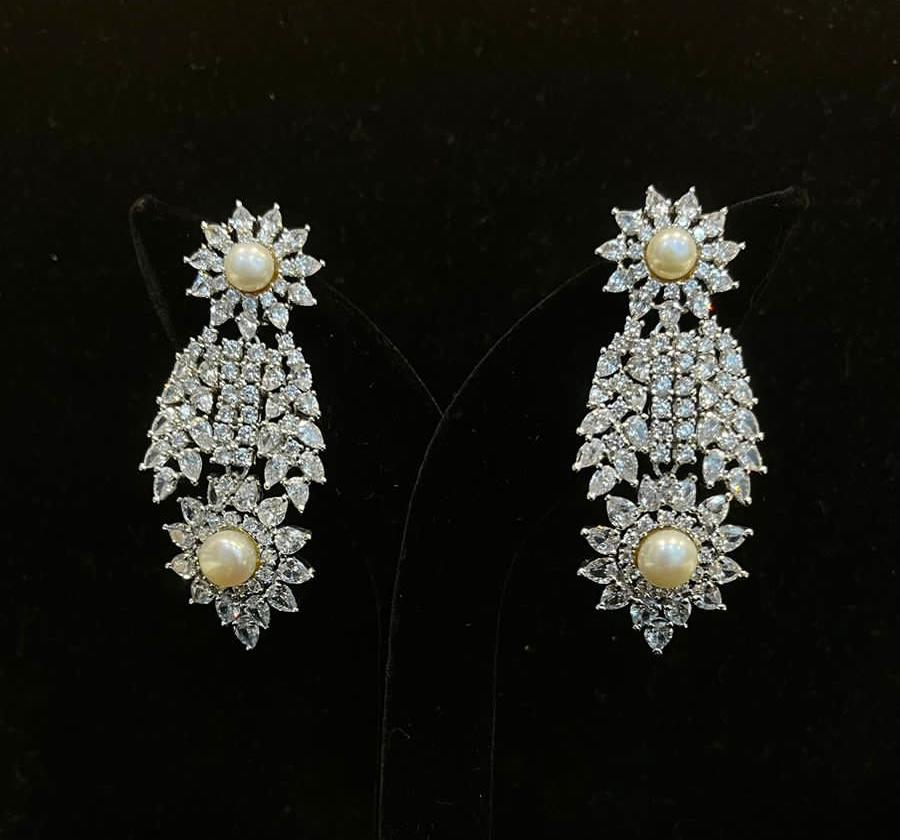 Flower Pearl Swarovski Earrings