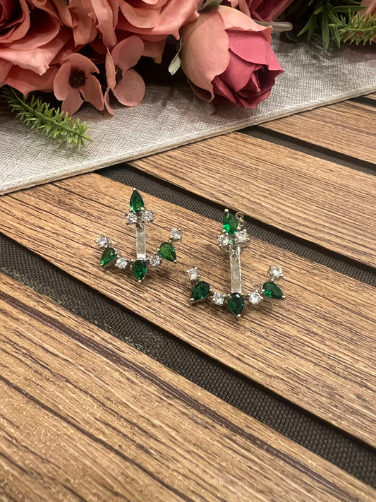 Adjustable emerald earrings