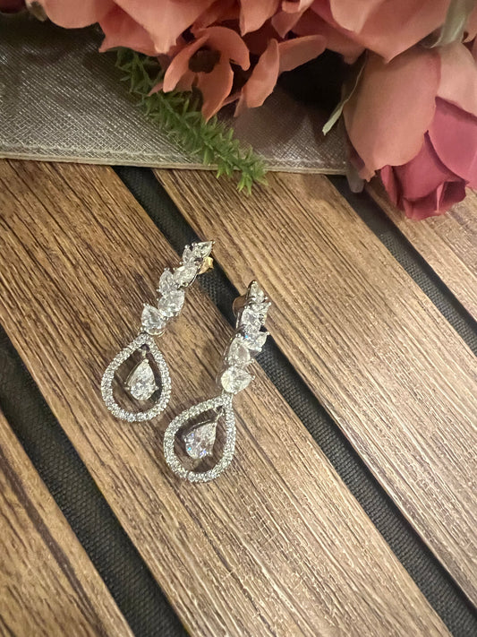 Pear drop long earrings