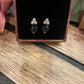 3 stone green earrings
