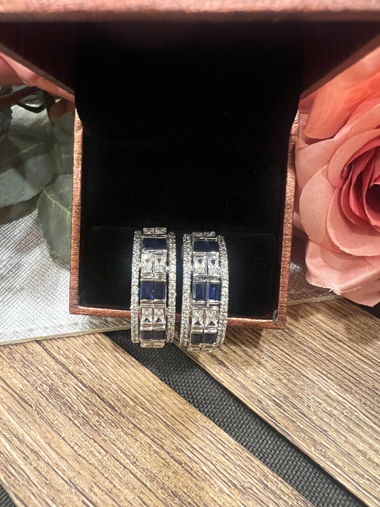 Blue Swarovski half bali
