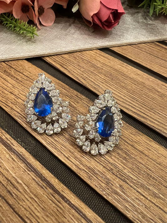 Bright blue Swarovski earrings