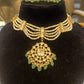 5 line pearl necklace with round pendant
