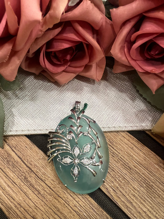 Blue stone Swarovski pendant