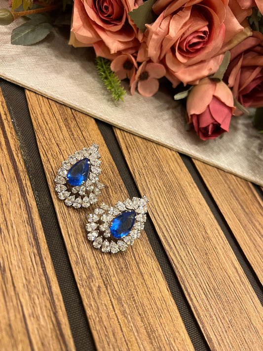 Bright blue Swarovski earrings