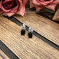 3 stone blue earrings