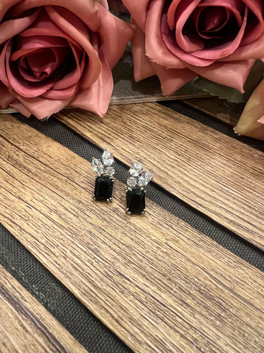 3 stone blue earrings