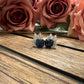 Round blue stone earrings