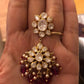 Deep red long chandbali