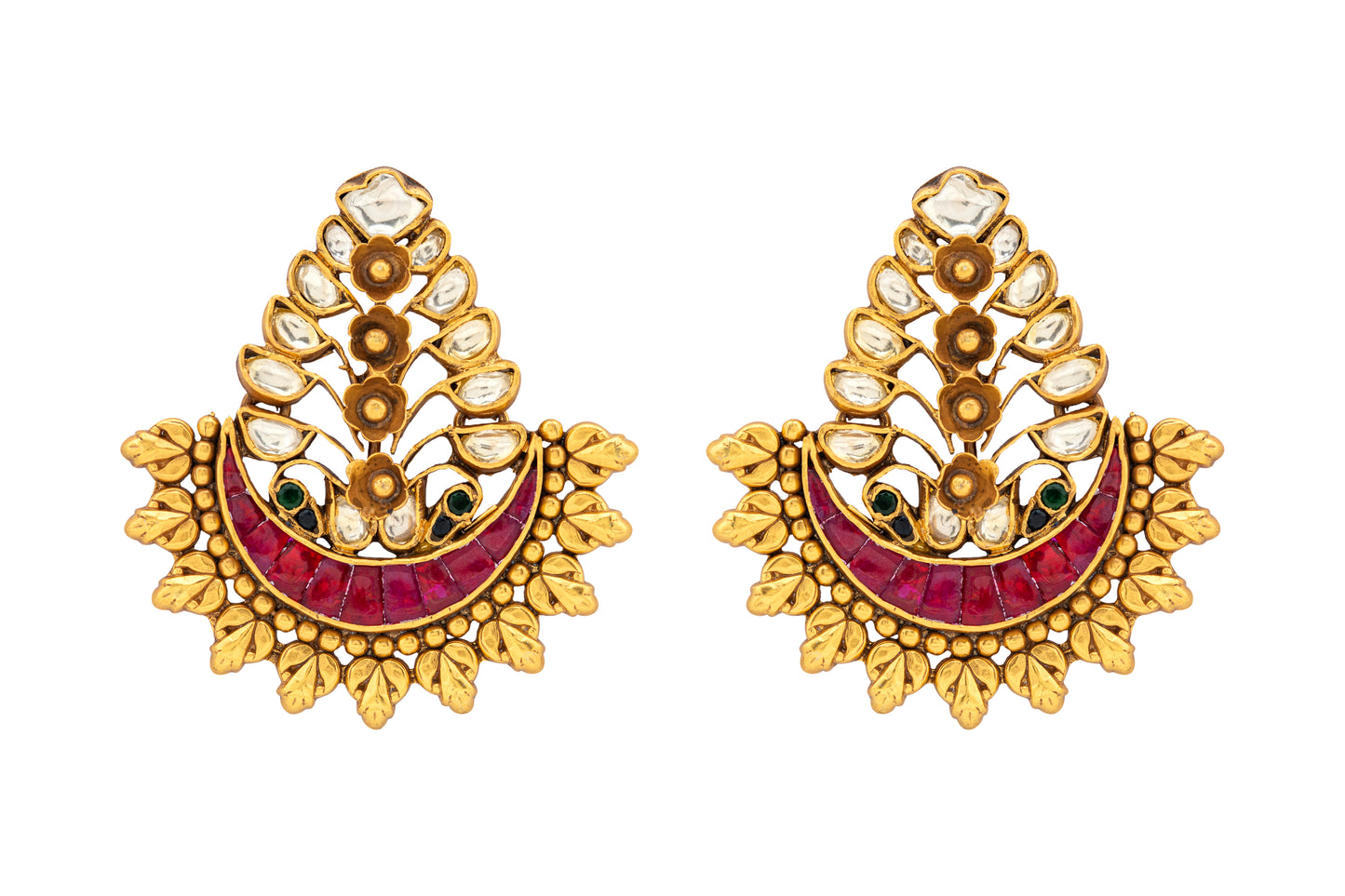 Ruby traditional Polki earrings