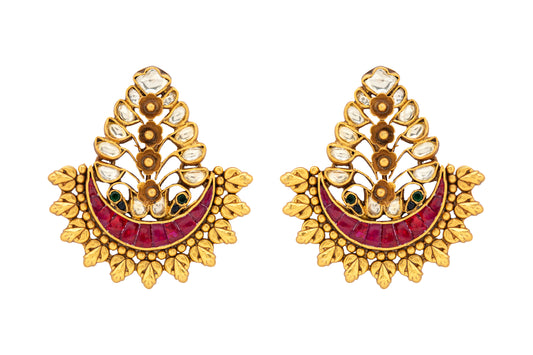 Ruby traditional Polki earrings