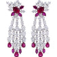 Asymetrical Red Stone Swarovski Earrings
