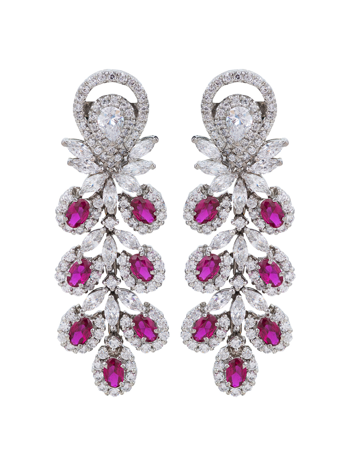 Red Stone Swarovski Statement Earrings