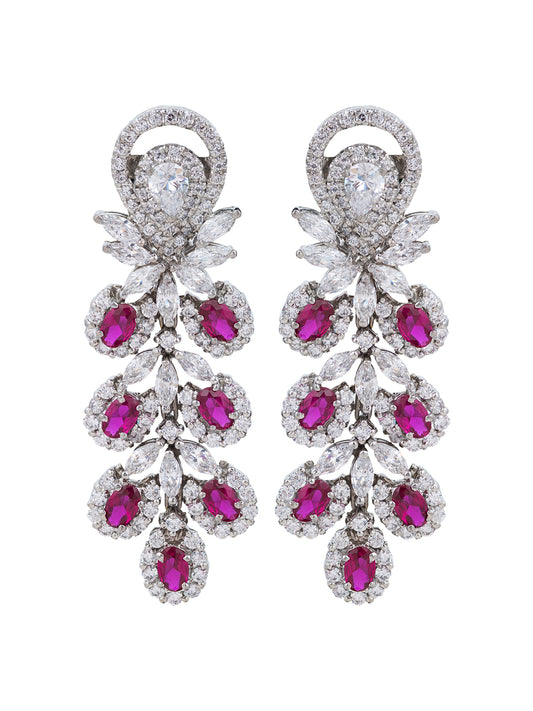Red Stone Swarovski Statement Earrings